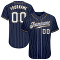 Custom Navy White Pinstripe Authentic Baseball Jersey