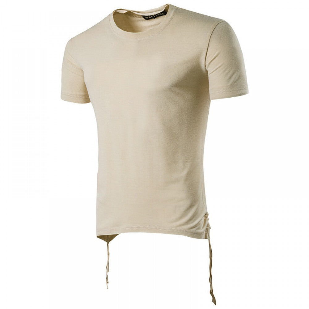 Men's Round Neck Fashion Plain Weave Fabric T-Shirt